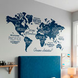 Wall Stickers: Map Mundi Oceans and Continents in Italian 4