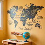 Wall Stickers: Map Mundi Oceans and Continents in Italian 5