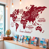 Wall Stickers: Map Mundi Oceans and Continents in Italian 7