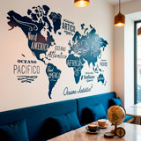 Wall Stickers: Map Mundi Oceans and Continents in Italian 9