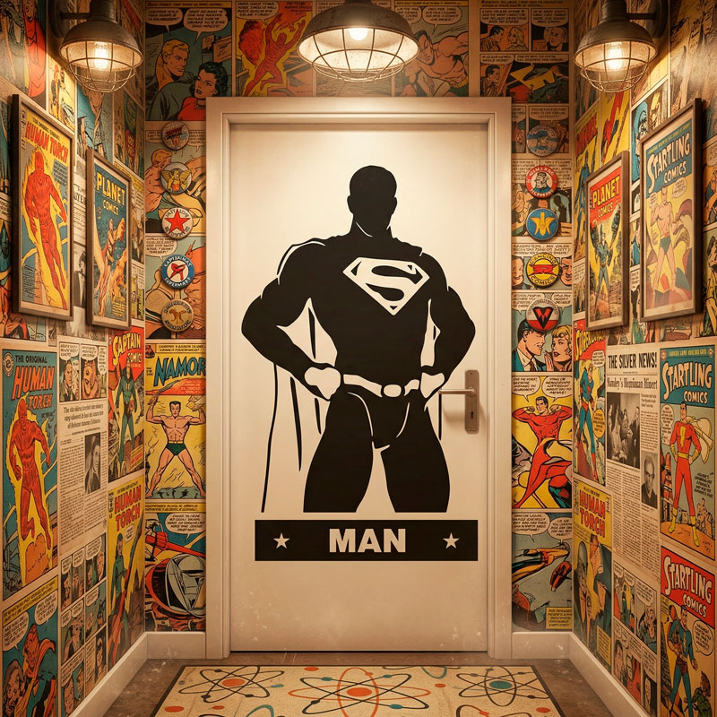 Superman Bathroom Door Decal 0