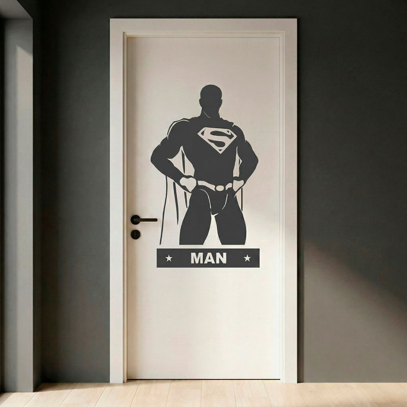Superman Bathroom Door Decal 2