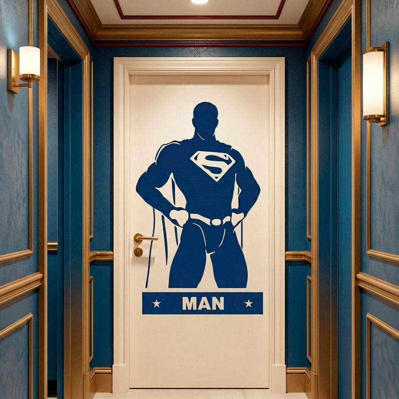 Superman Bathroom Door Decal 3