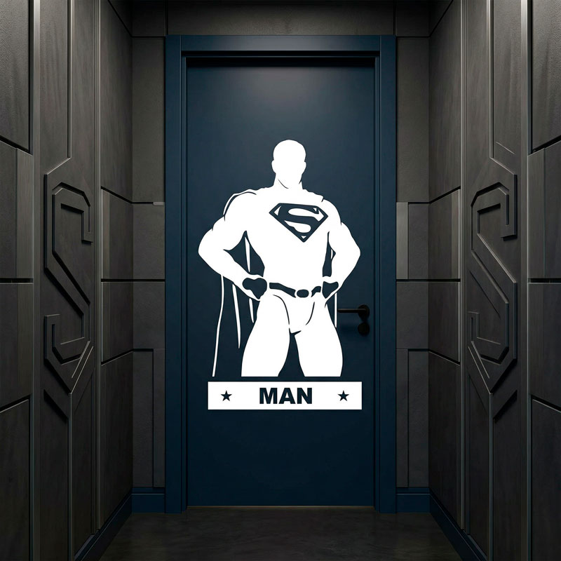Superman Bathroom Door Decal 4