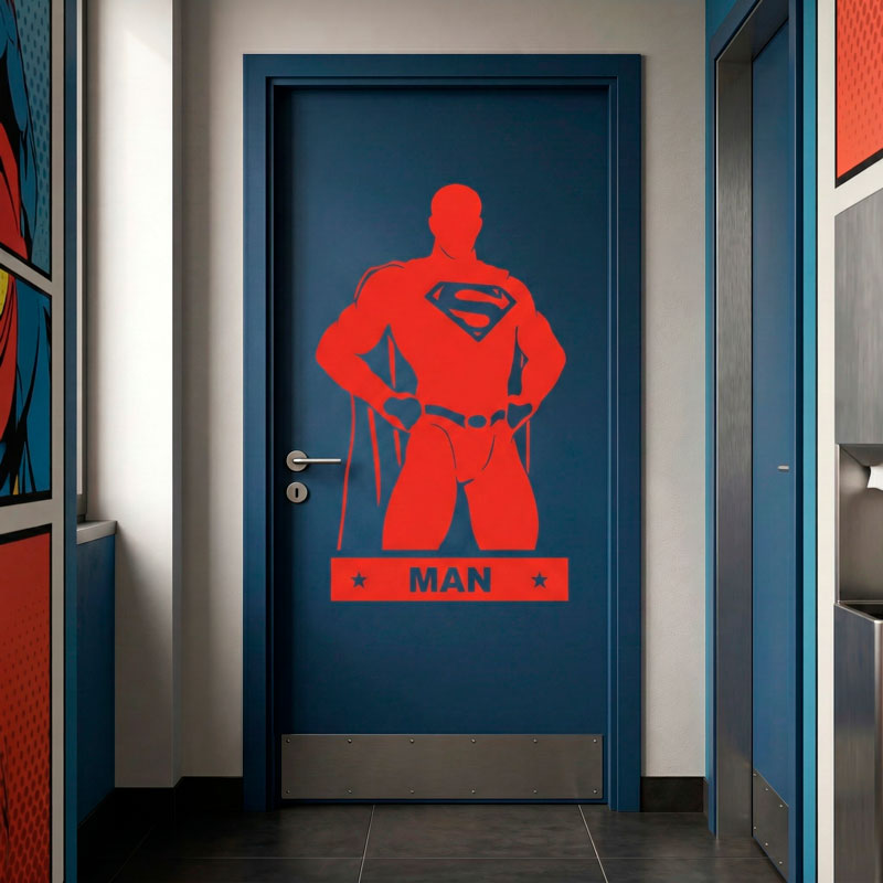 Superman Bathroom Door Decal 6