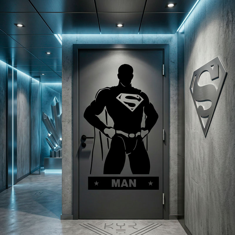 Superman Bathroom Door Decal 8