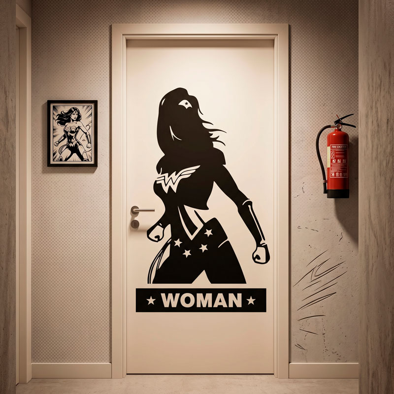 Wonder Woman Bathroom Door Decal 0