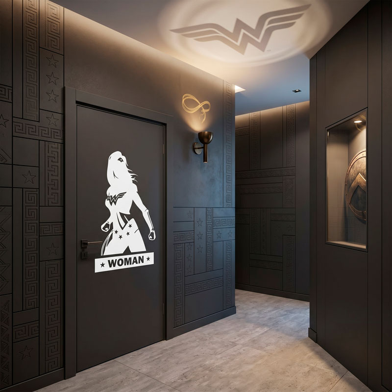 Wonder Woman Bathroom Door Decal 2