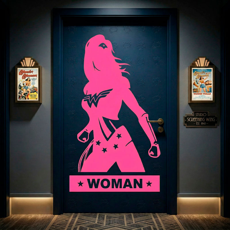 Wonder Woman Bathroom Door Decal 3