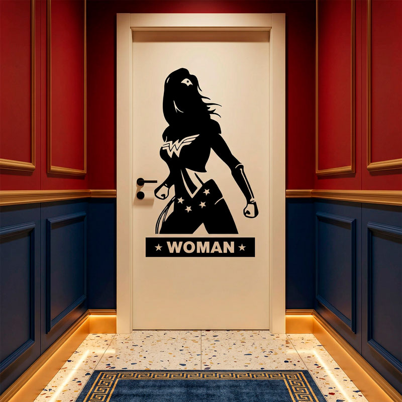 Wonder Woman Bathroom Door Decal 4