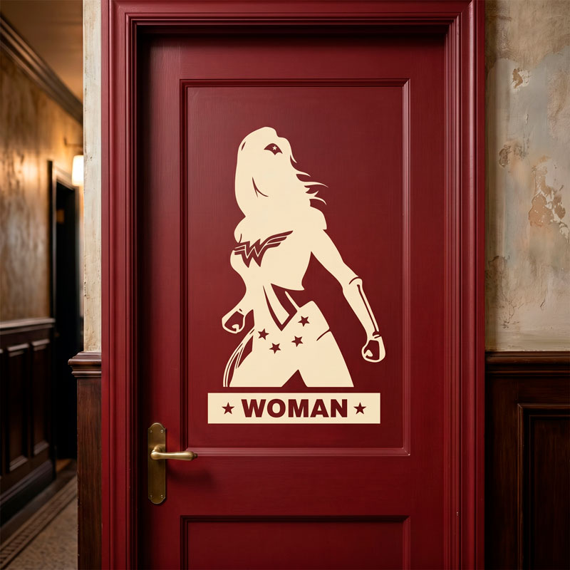 Wonder Woman Bathroom Door Decal 5