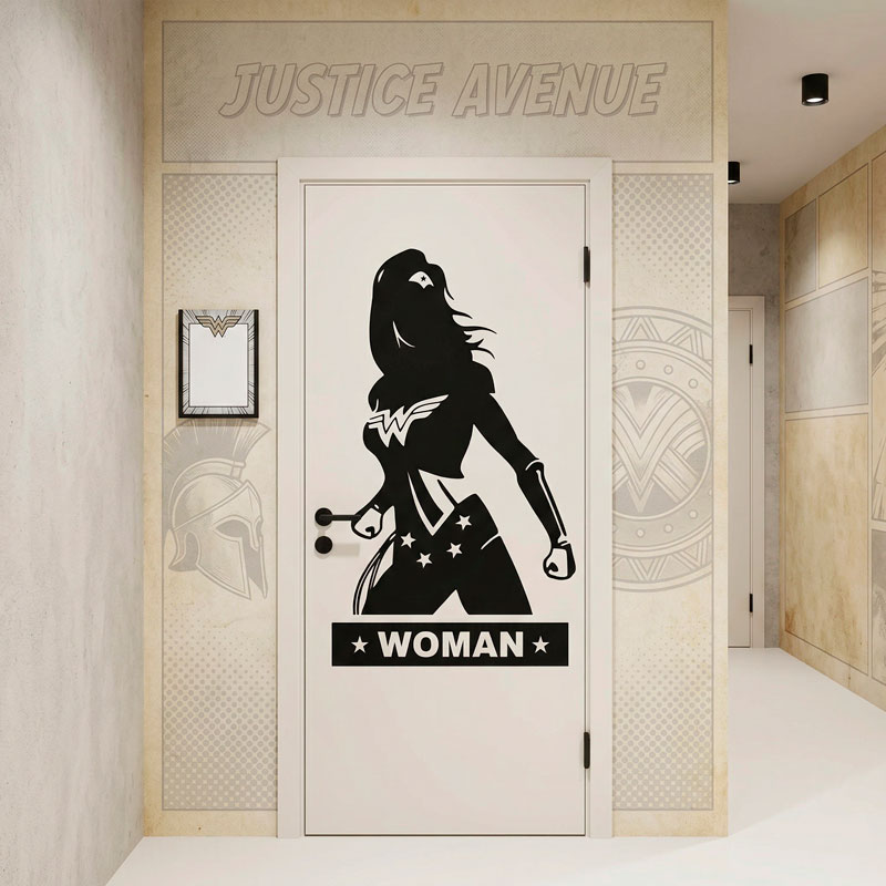 Wonder Woman Bathroom Door Decal 6