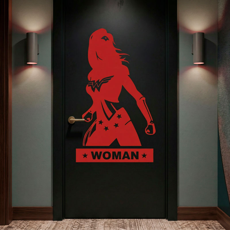 Wonder Woman Bathroom Door Decal 7