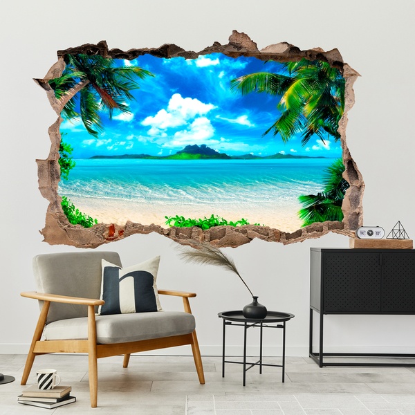 Wall sticker Hole Caribbean beach