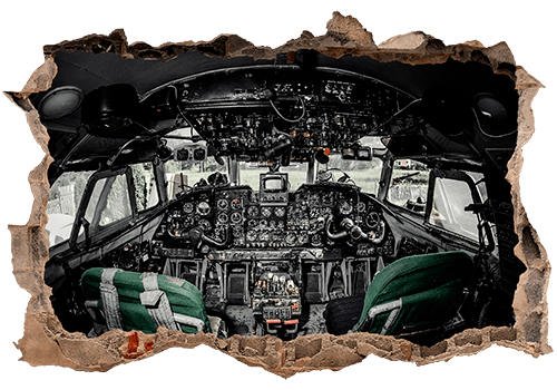 Wall Stickers: Hole Airplane Cockpit