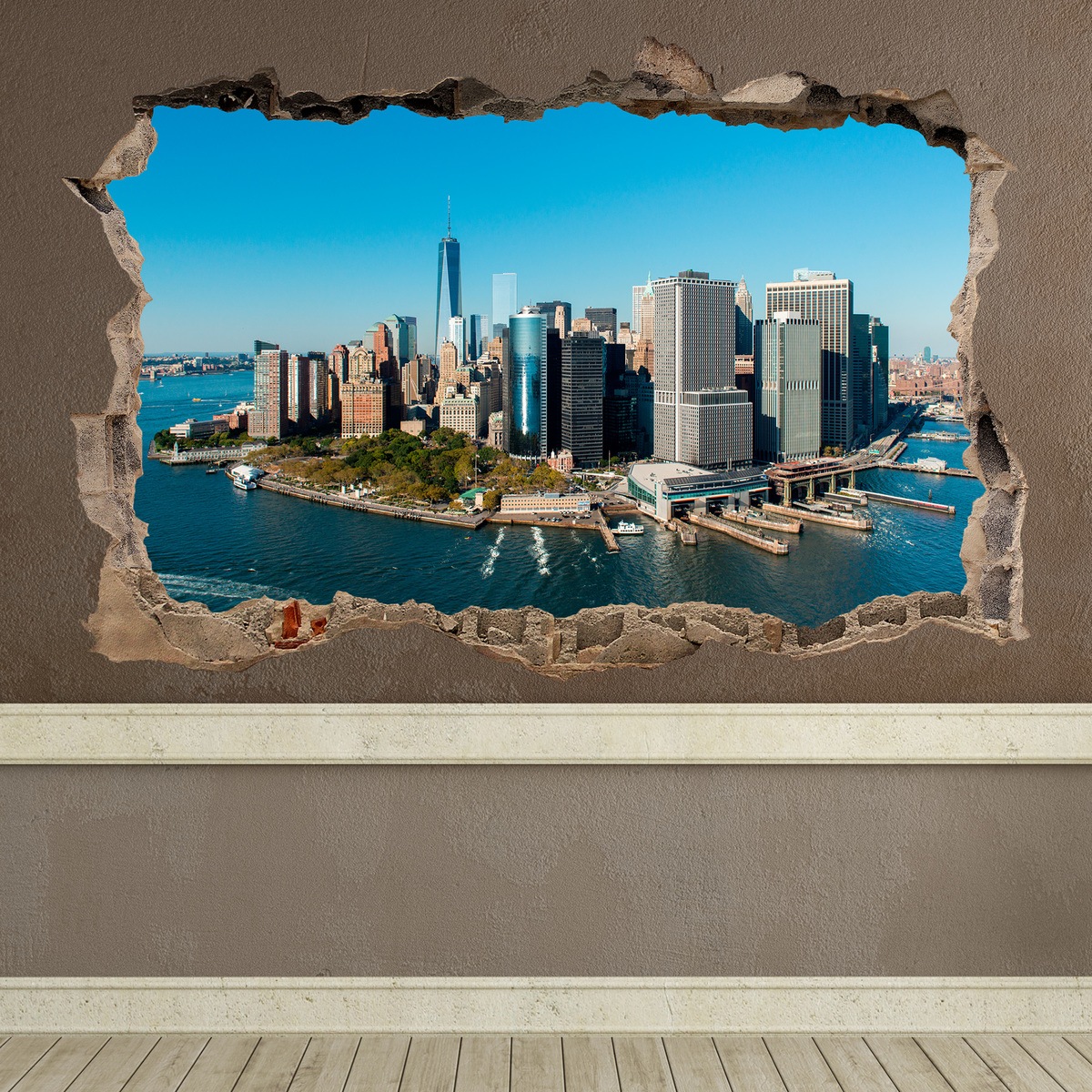 Wall Stickers: Hole Aerial view New York 4