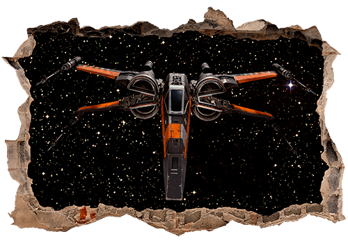 Wall Stickers: Hole X-Wing Starfighter - Poe Dameron 0