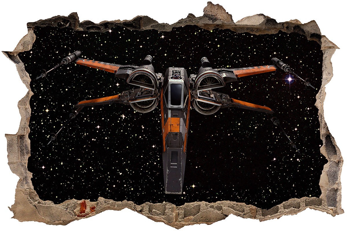 Wall Stickers: Hole X-Wing Starfighter - Poe Dameron