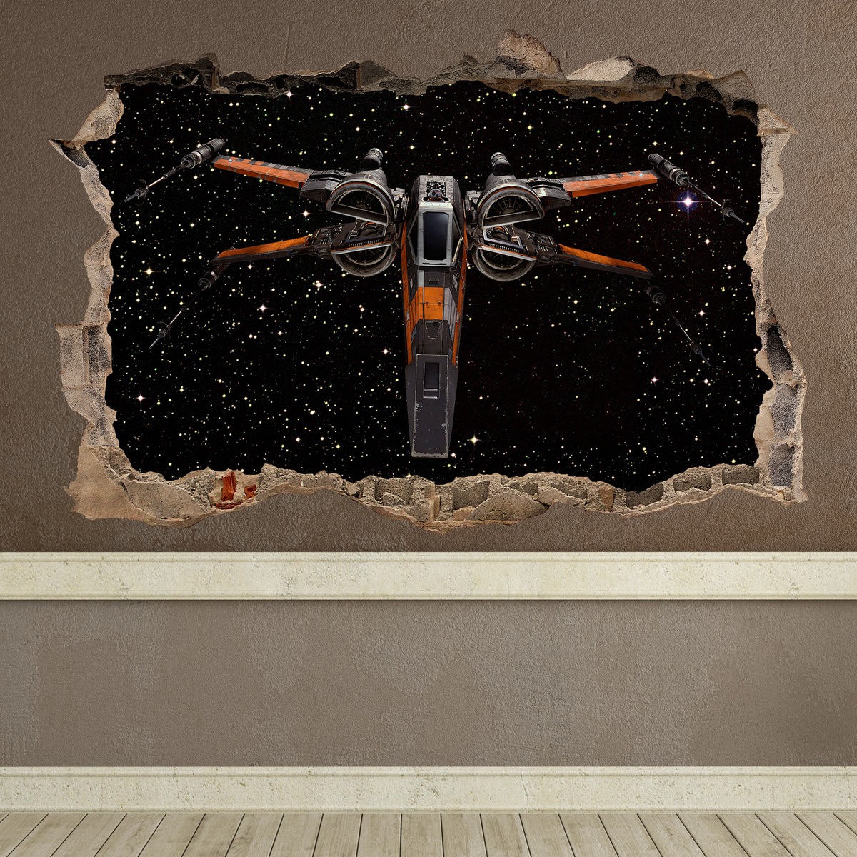 Wall Stickers: Hole X-Wing Starfighter - Poe Dameron