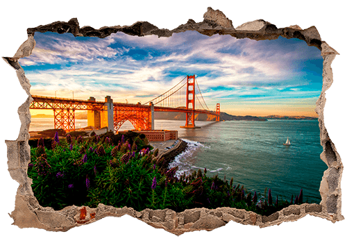 Wall Stickers: Hole Golden Gate San Francisco 0