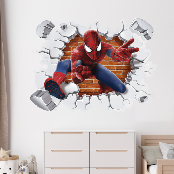 Stickers for Kids: Wall hole Spiderman