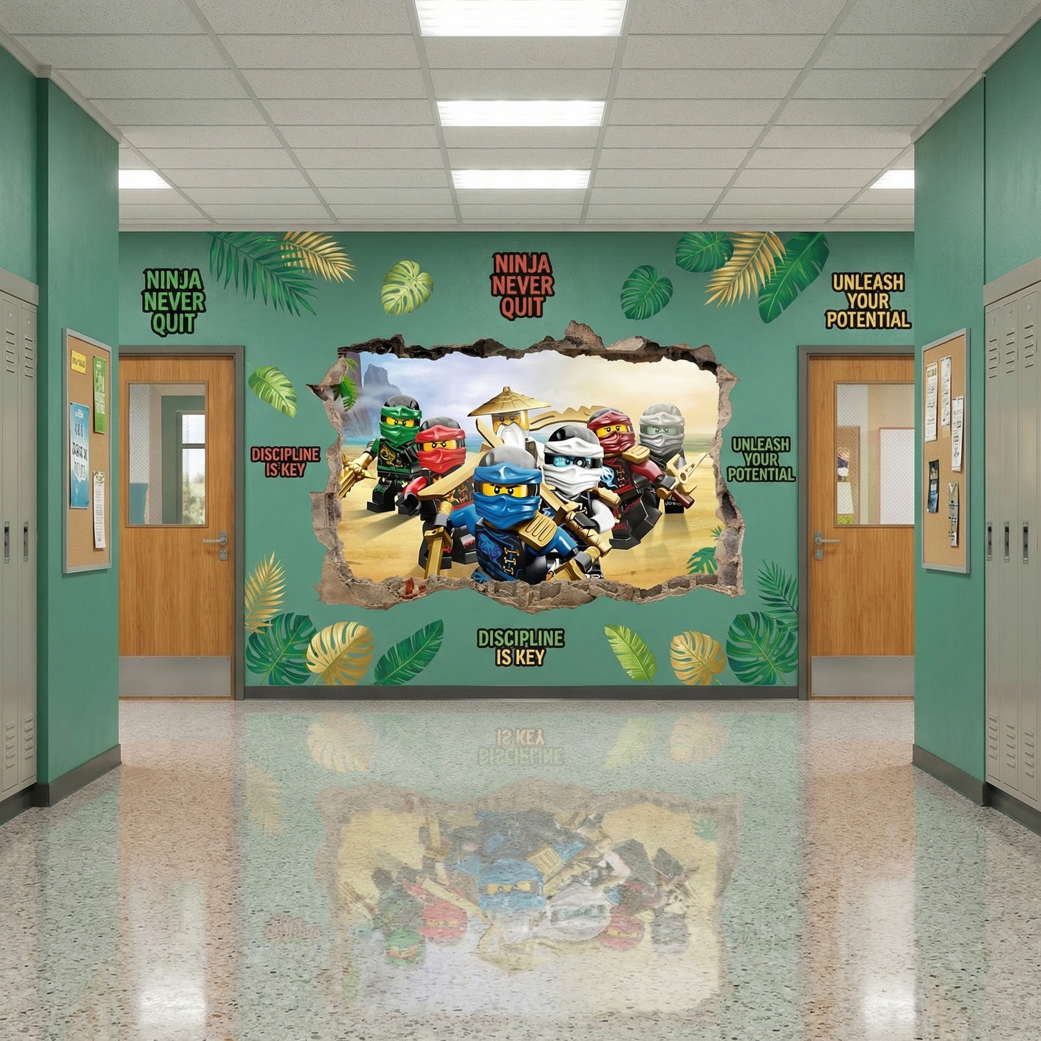 Wall Stickers: Hole Lego Team Ninjago