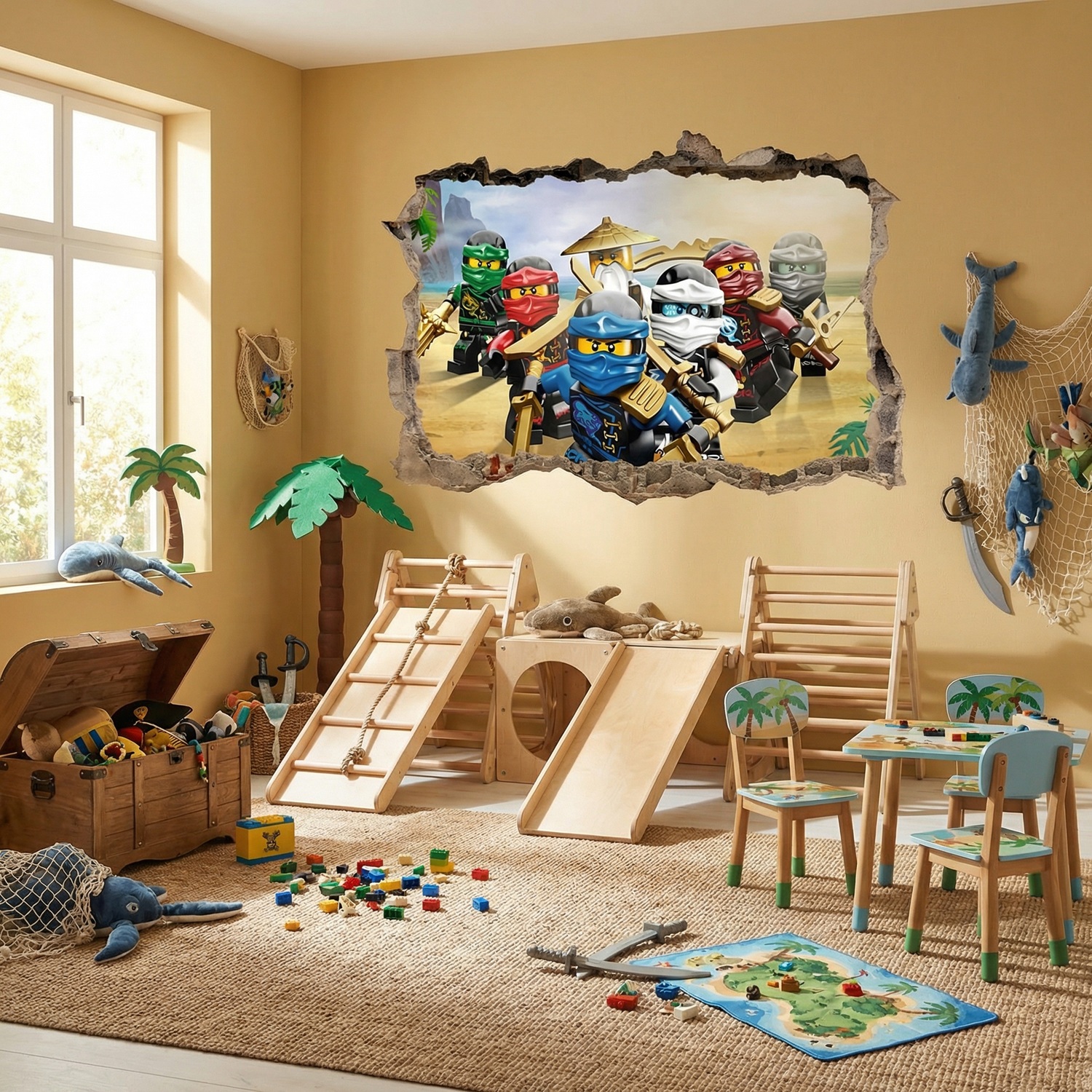 Wall Stickers: Hole Lego Team Ninjago