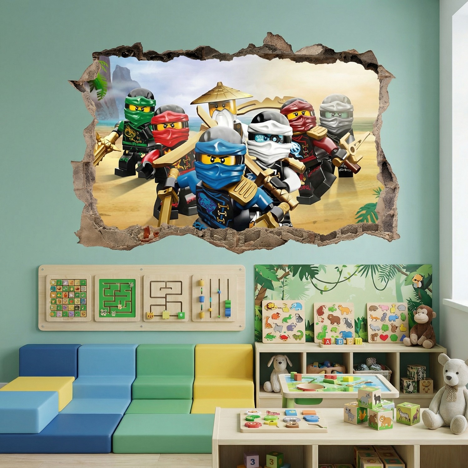 Wall Stickers: Hole Lego Team Ninjago