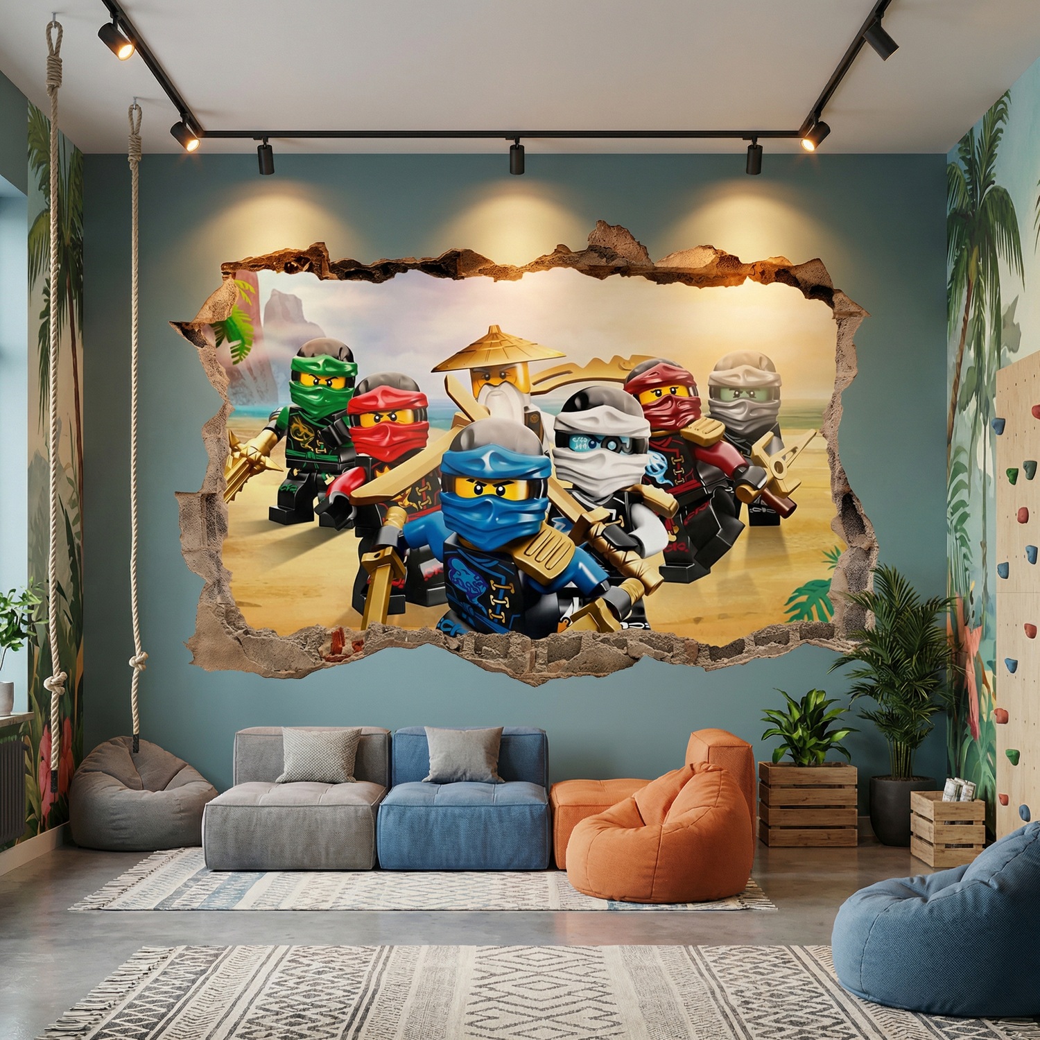 Wall Stickers: Hole Lego Team Ninjago