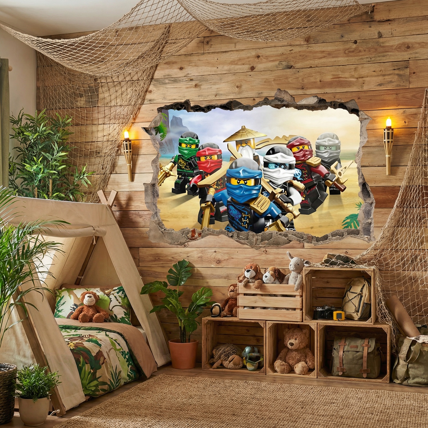 Wall Stickers: Hole Lego Team Ninjago