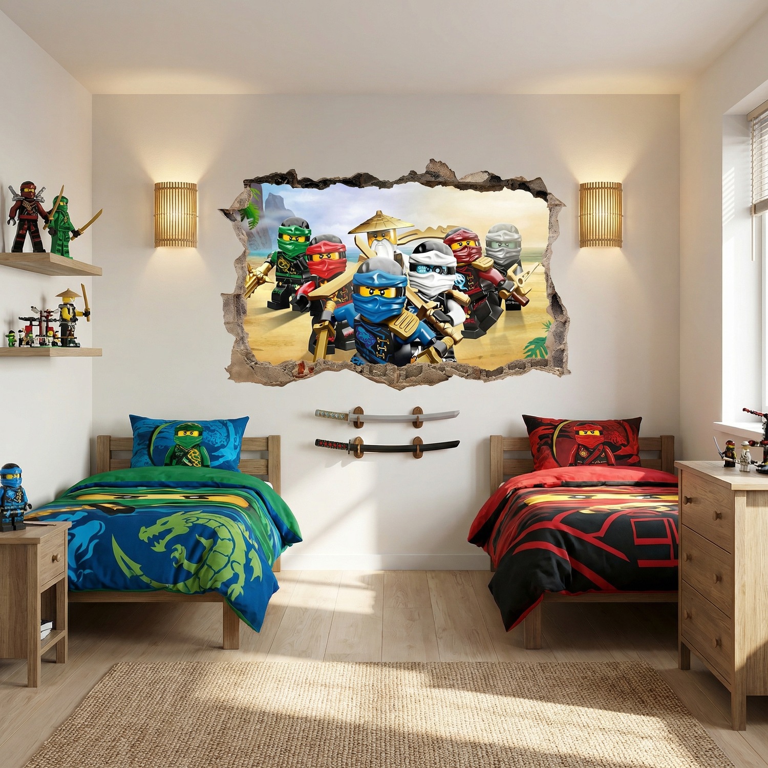Wall Stickers: Hole Lego Team Ninjago