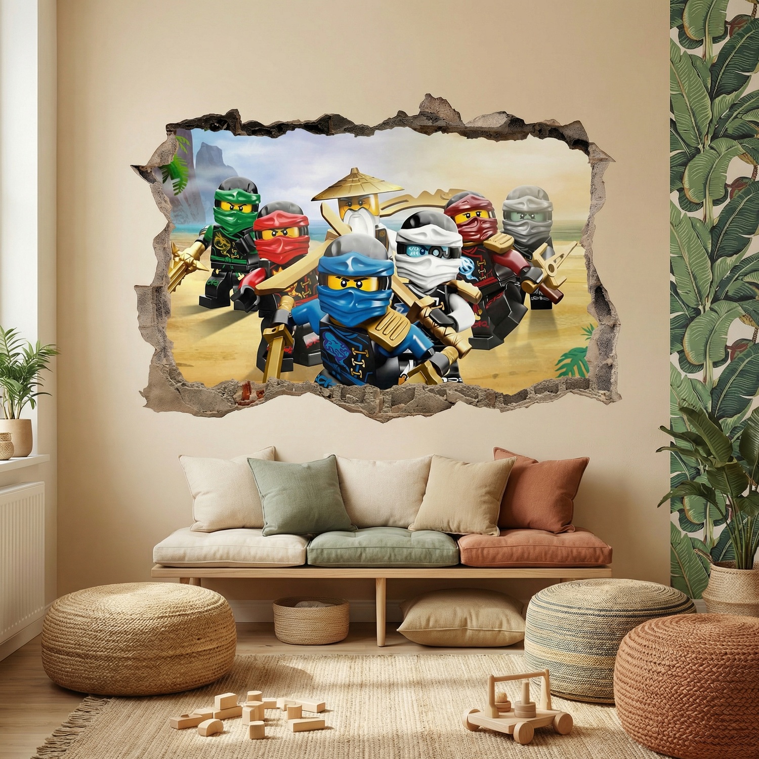 Wall Stickers: Hole Lego Team Ninjago