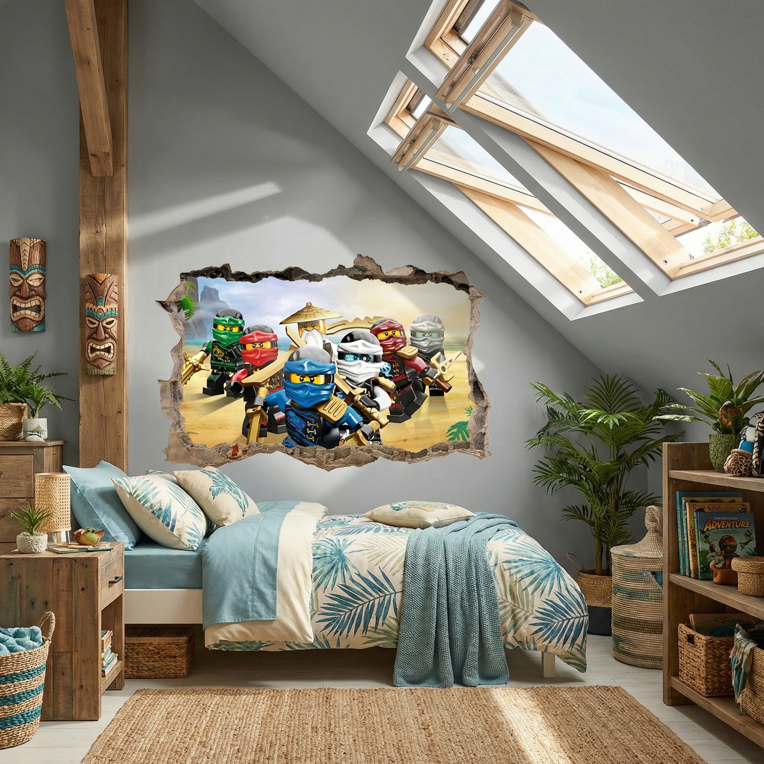 Wall Stickers: Hole Lego Team Ninjago