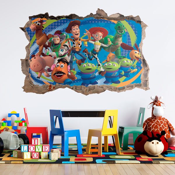 Wall Stickers: Wall sticker Hole Toy Story