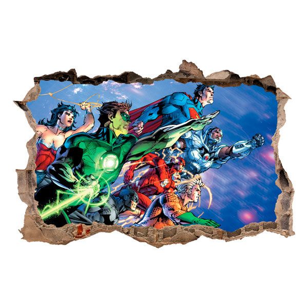 Wall Stickers: Wall sticker Hole Superheroes Comic