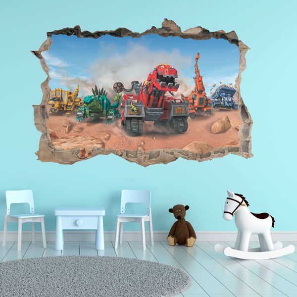 Wall Stickers: Wall sticker Hole Dinotrux