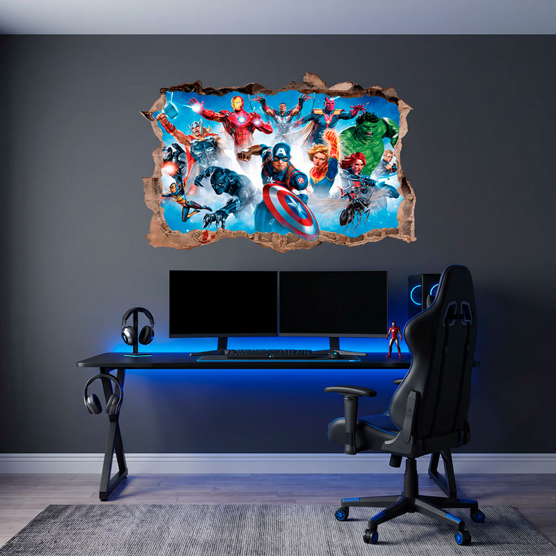 Wall sticker Hole Avengers Characters 6/7