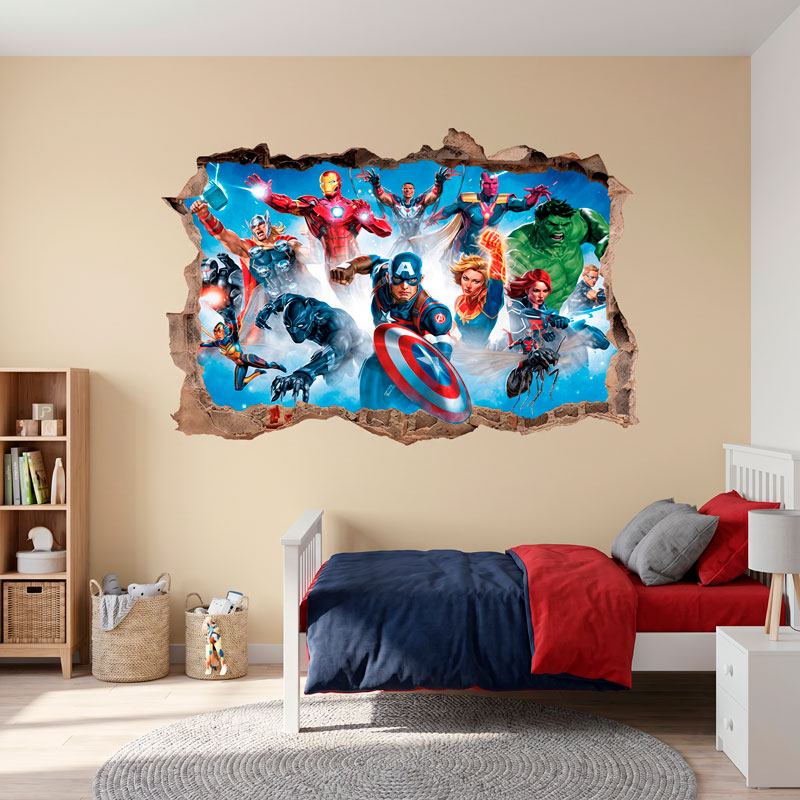 Wall sticker Hole Avengers Characters 7/7