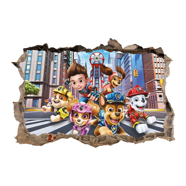 Wall Stickers: Hole Paw Patrol 3D