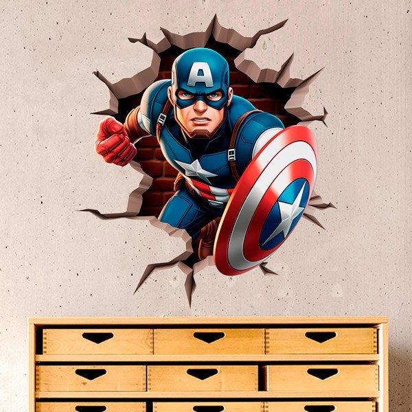 Stickers for Kids: Captain America in action