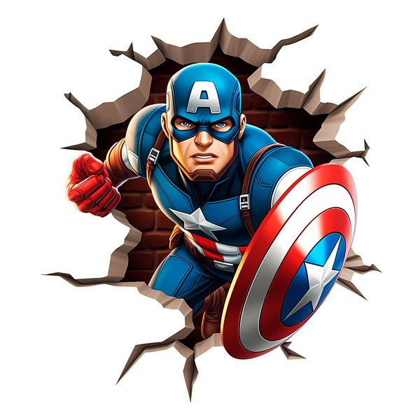 Wall Stickers: Captain America in action