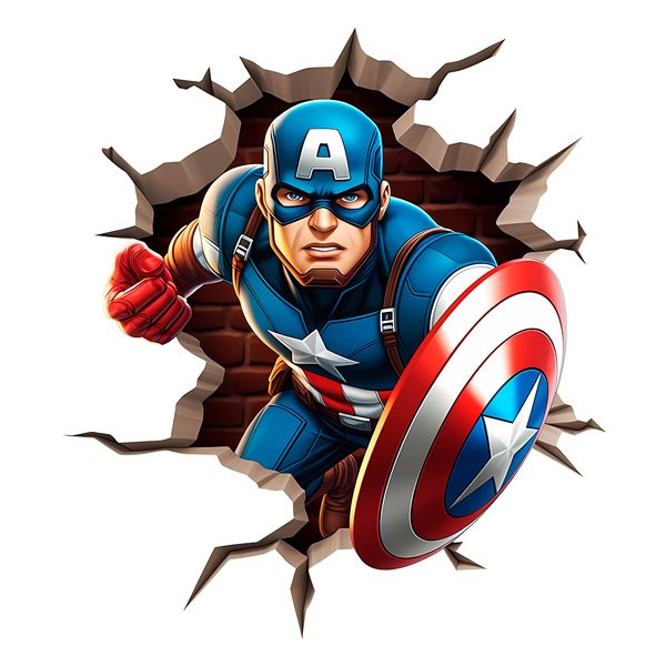 Stickers for Kids: Captain America in action