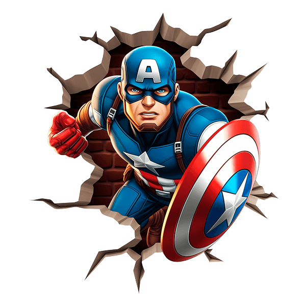 Wall Stickers: Captain America in action