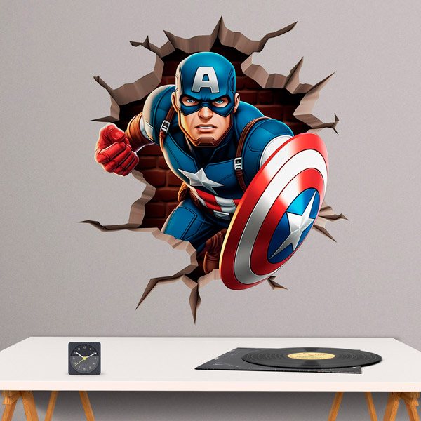 Wall Stickers: Captain America in action