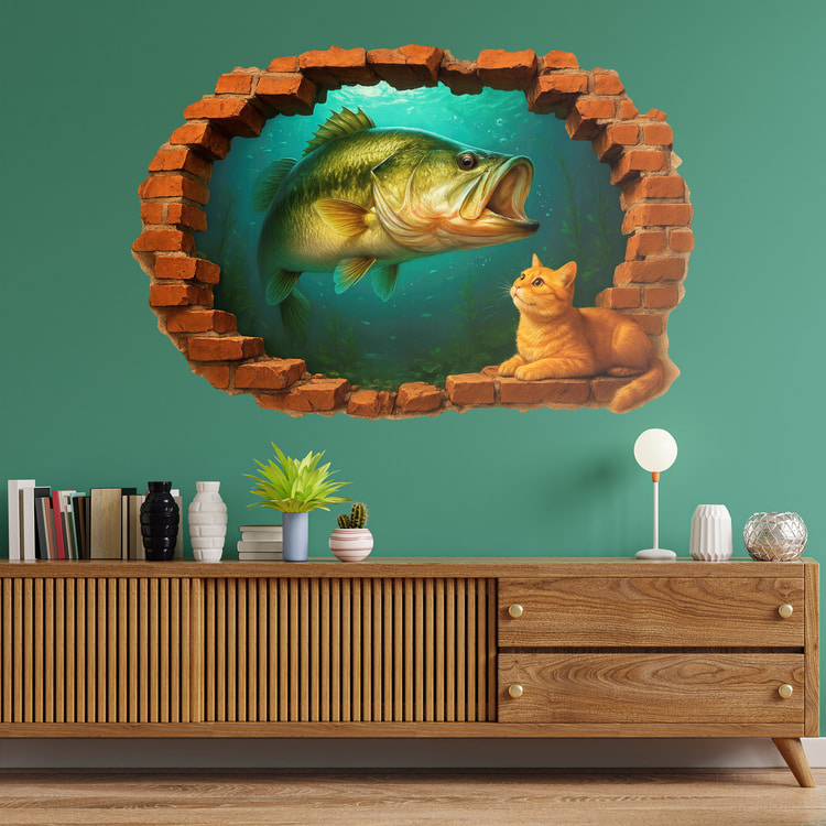 Wall Stickers: Fish and Cat Hole