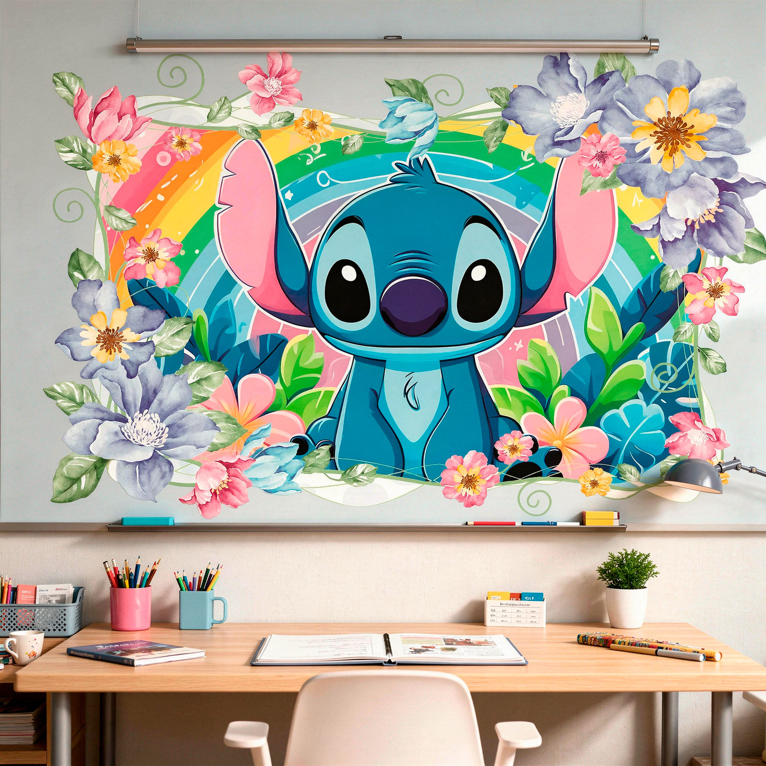 Stickers for Kids: Stitch Rainbow Floral