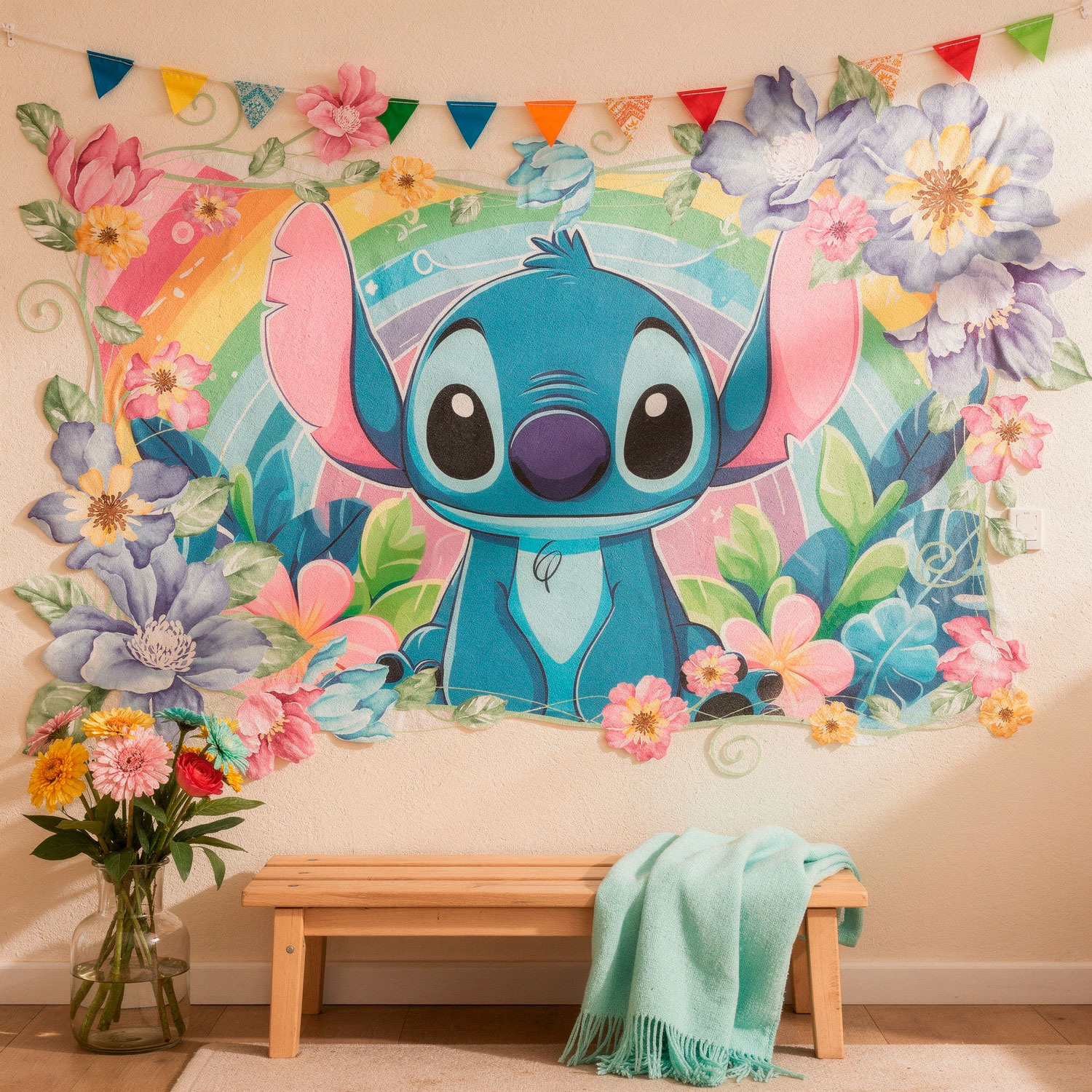 Stickers for Kids: Stitch Rainbow Floral