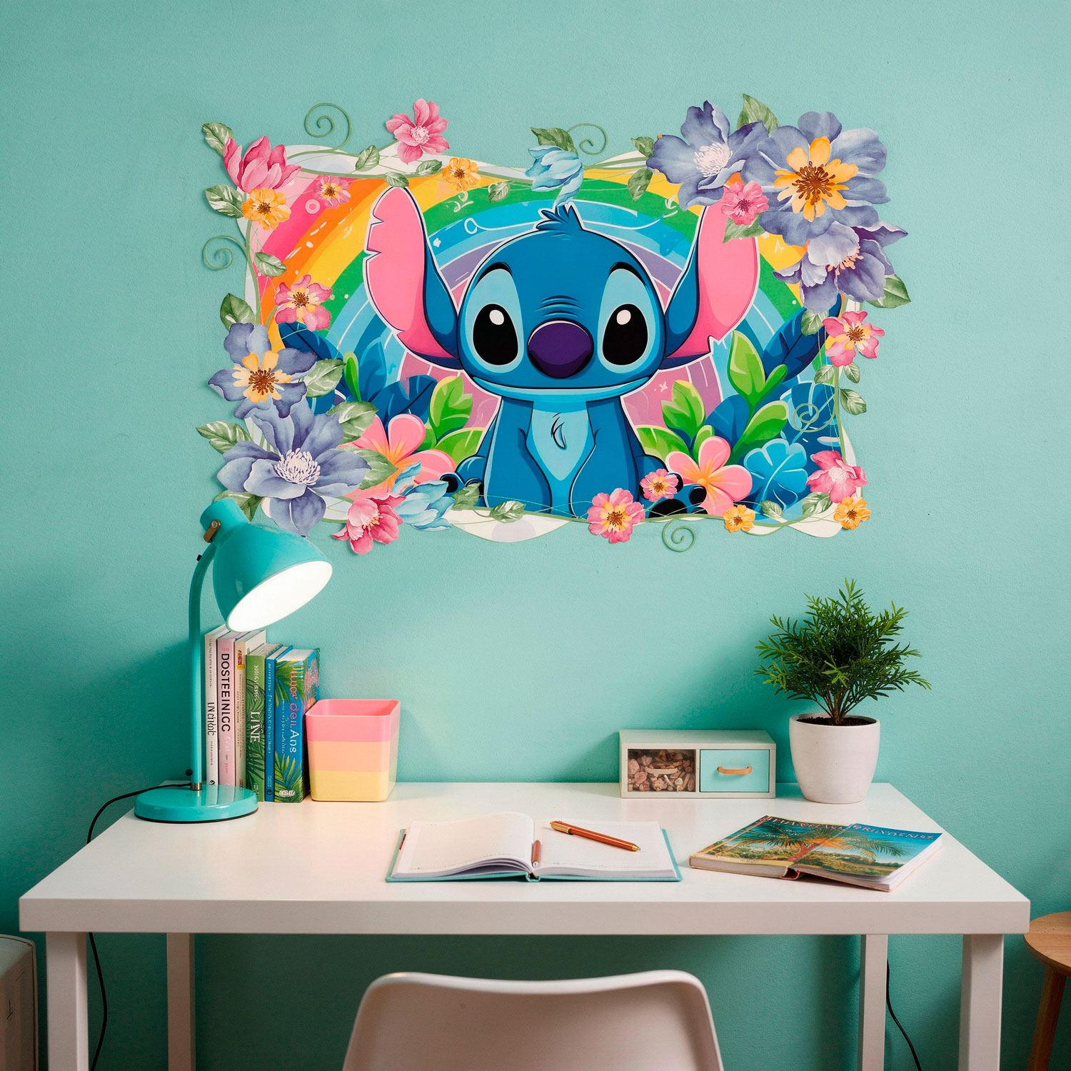 Stickers for Kids: Stitch Rainbow Floral