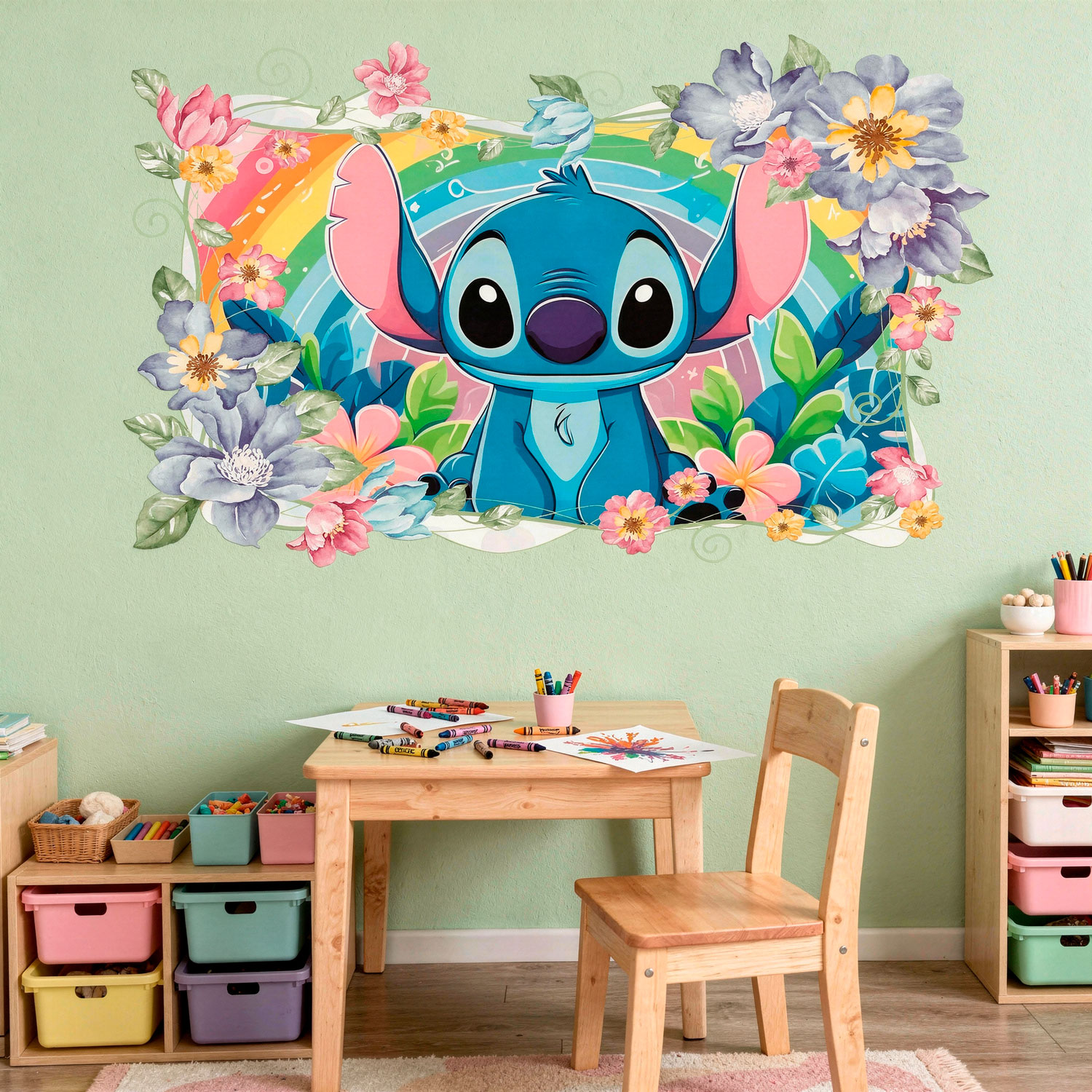 Stickers for Kids: Stitch Rainbow Floral