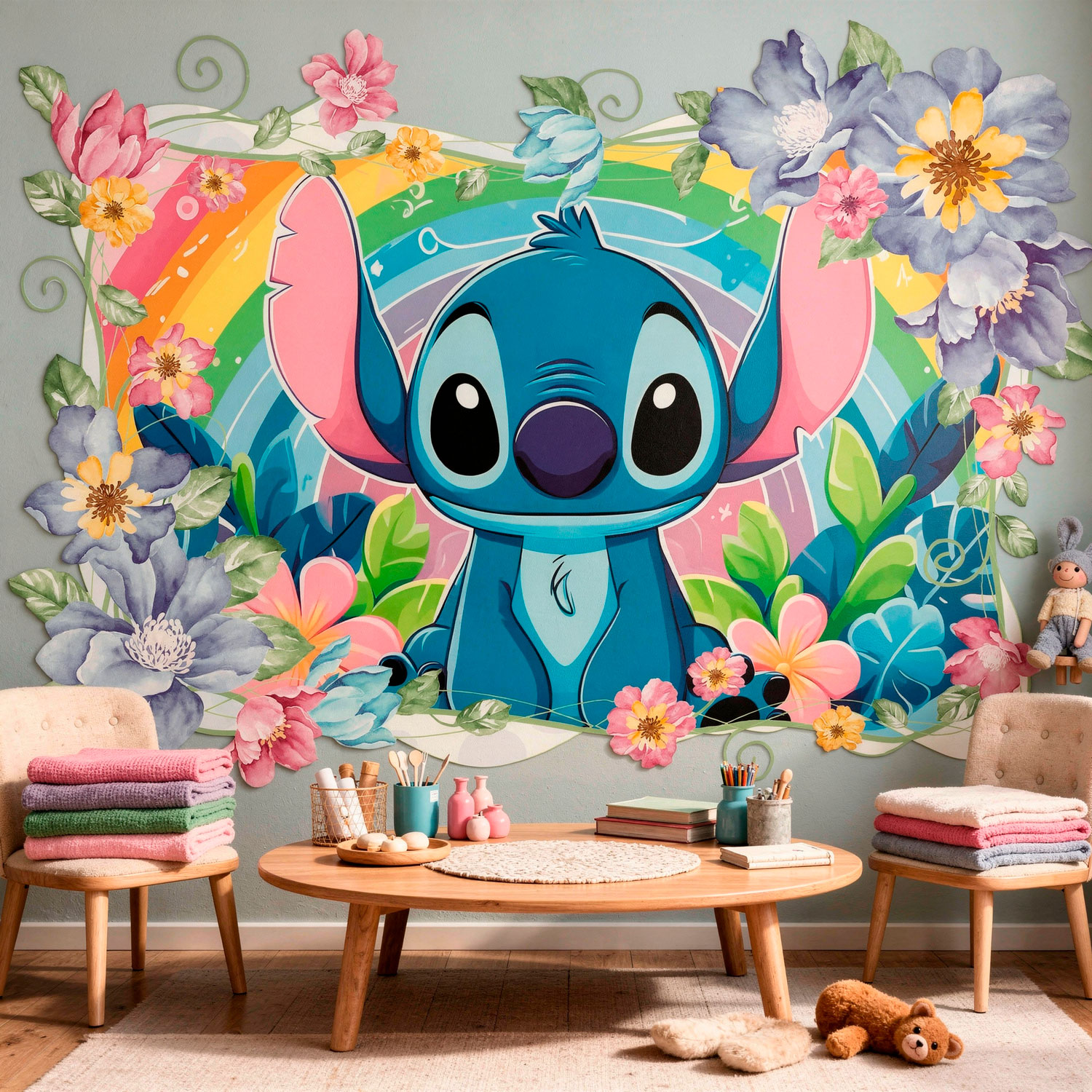 Stickers for Kids: Stitch Rainbow Floral